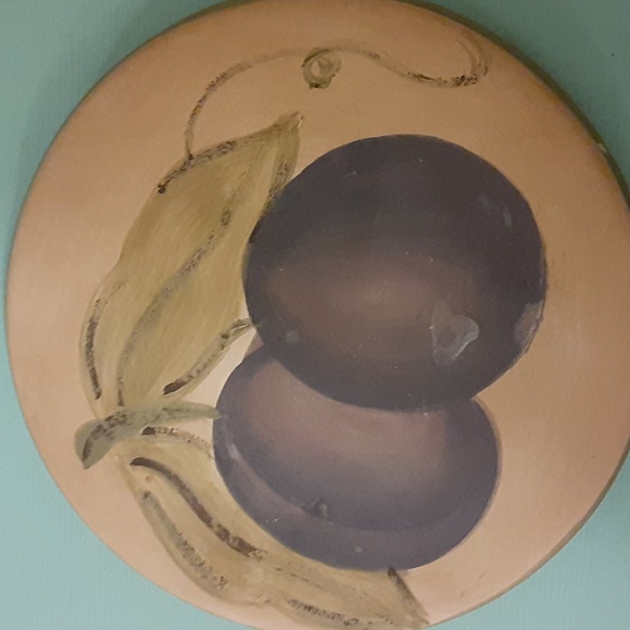 Vintage Tabletop Gallery Francesca Pottery Coasters set/Holder Fruit Handpainted - Picture 14 of 16